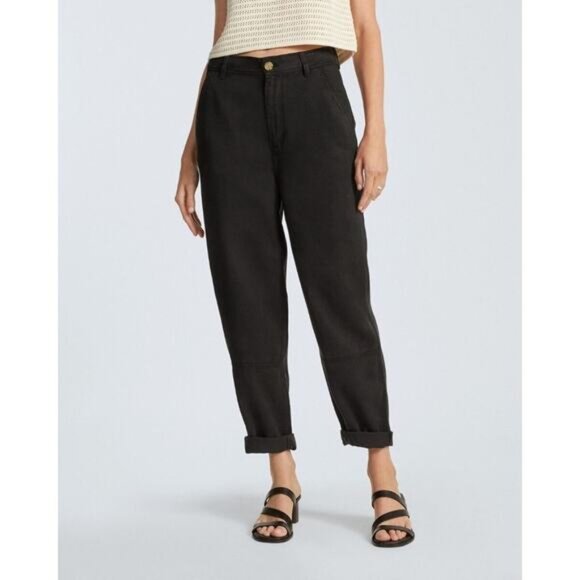 Everlane The TENCEL™ Relaxed Chino Pants Tapered Soft Slouchy Black NWT Size 0 - Picture 7 of 8